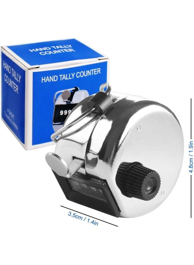 AFUNTA 4 Digit Hand Tally Counters, 4 Pack Mechanical Lap Tracker Manual Clicker with Metal Finger Ring Hoop Holder - Image 5