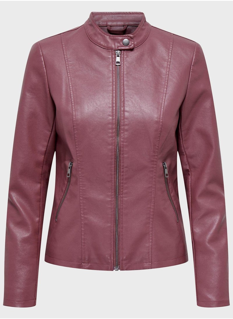 ONLY - Pu Pocket Detail Jacket - Image 1