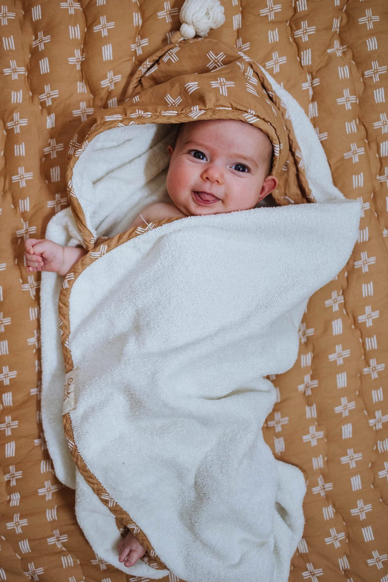 Crane BABY Crane Copper Dash Hooded Baby Towel - 100% Cotton Terry Cloth, 30" x 30", Beach & Pool Towel - Image 2