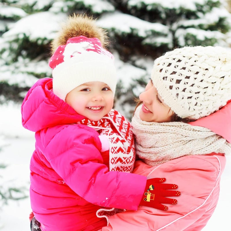 ONESING قفازات صوفية شتوية للأطفال من 3-24 زوج - قفازات بيضاء للأصابع للأولاد والبنات - Image 4