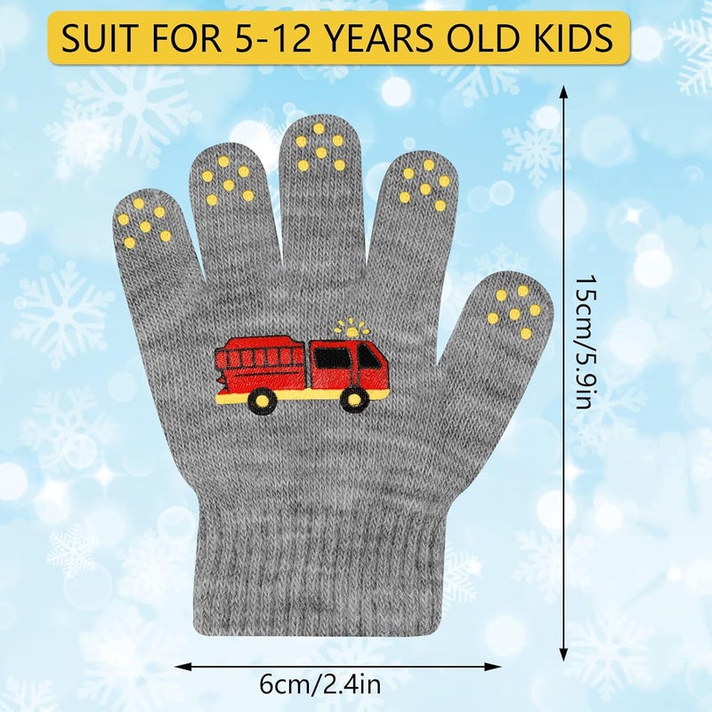 ONESING قفازات صوفية شتوية للأطفال من 3-24 زوج - قفازات بيضاء للأصابع للأولاد والبنات - Image 2