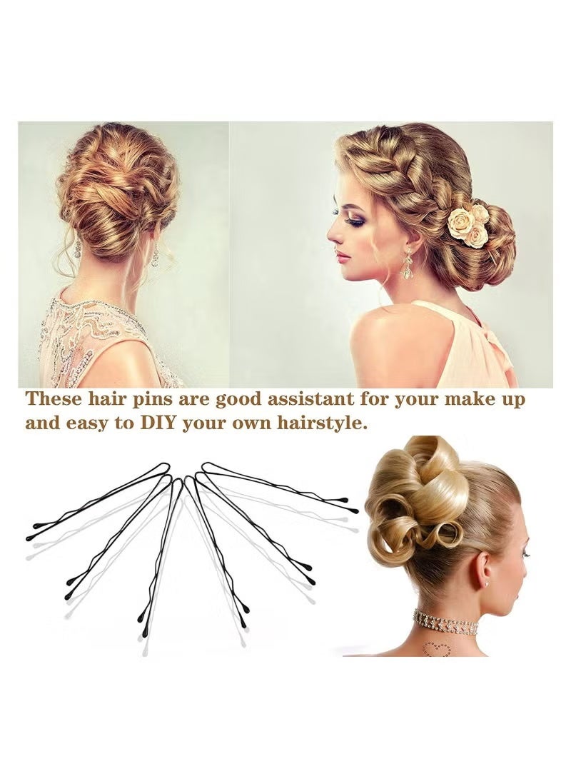 XZ JDUIY 200 black hair clips, beautifully packaged in a tin box, women's hair clips (5.5 cm/2.2 inches), metal wavy black hair clips, suitable for all hair types. - Image 2