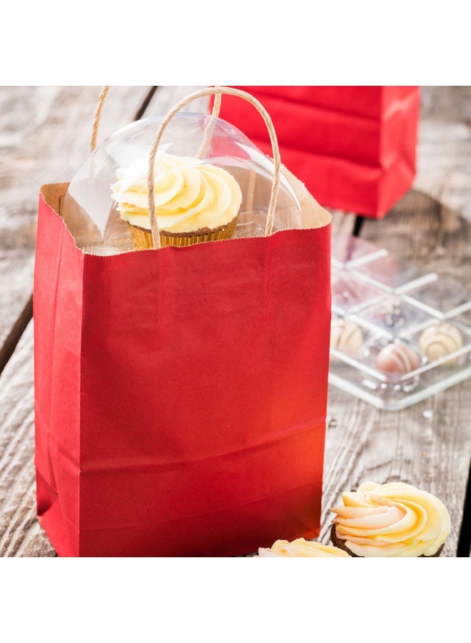 Restaurantware Saving Nature 10 x 6.75 x 12 Inch Shopping Bags, 100 Medium Retail Bags With Handles - Sustainable, Durable, Red Paper Merchandise Bags, For Wedding, Birthday Party Favor - Image 3