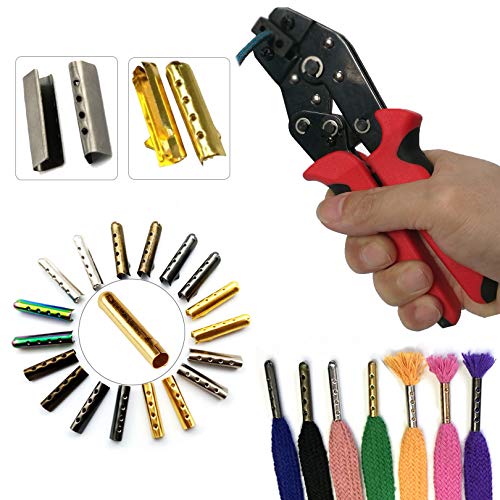 MYYA Hand Aglet Crimping Pliers, Metal Shoelace Aglets Crimper Tools for Attach Metal Sheath Aglets to the End of Laces Hoodie Shoelaces Tips DIY Installation 3.5, 4, 5 mm - Image 2