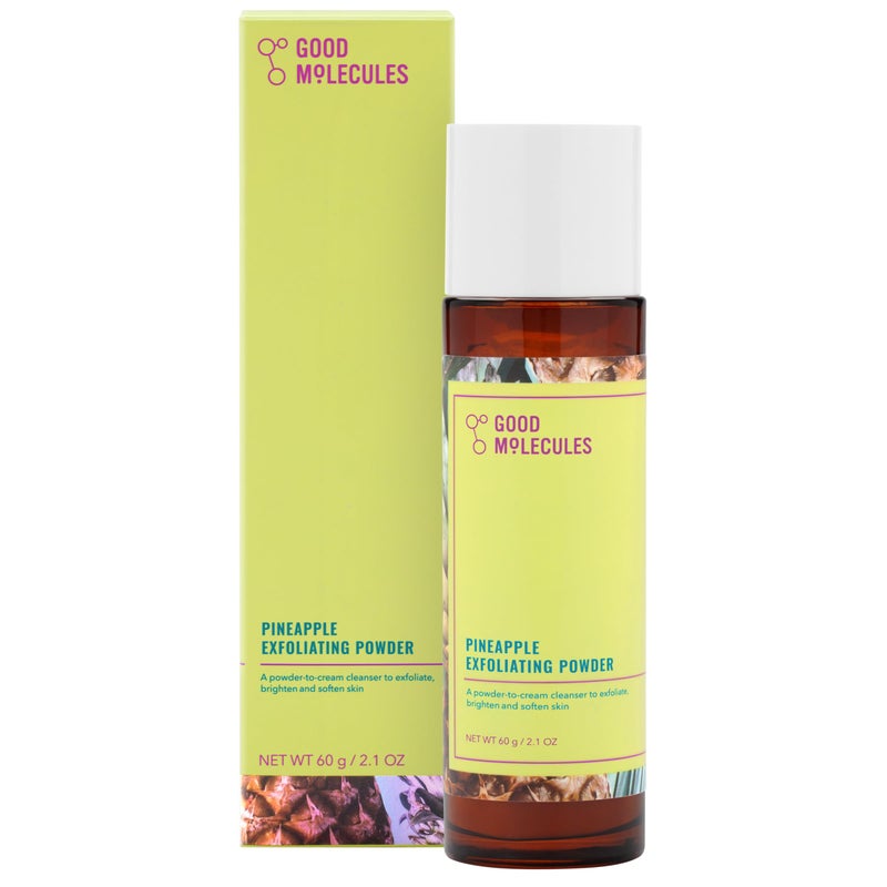 Good Molecules مسحوق تقشير الأناناس من جود مولكيولز - مقشر وجه مع إنزيمات طبيعية ومنظف وجه لطيف خالي من الكحول للعناية بالبشرة