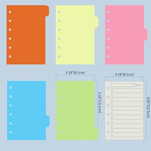 Harphia A7 6 Holes Binder Refill Value Set, 90sheets to do list loose leaf paper with sticker and divider, todo planner insert with binder pocket for A7 binder 6 holes refillable notebook,005dA7todo - Image 4