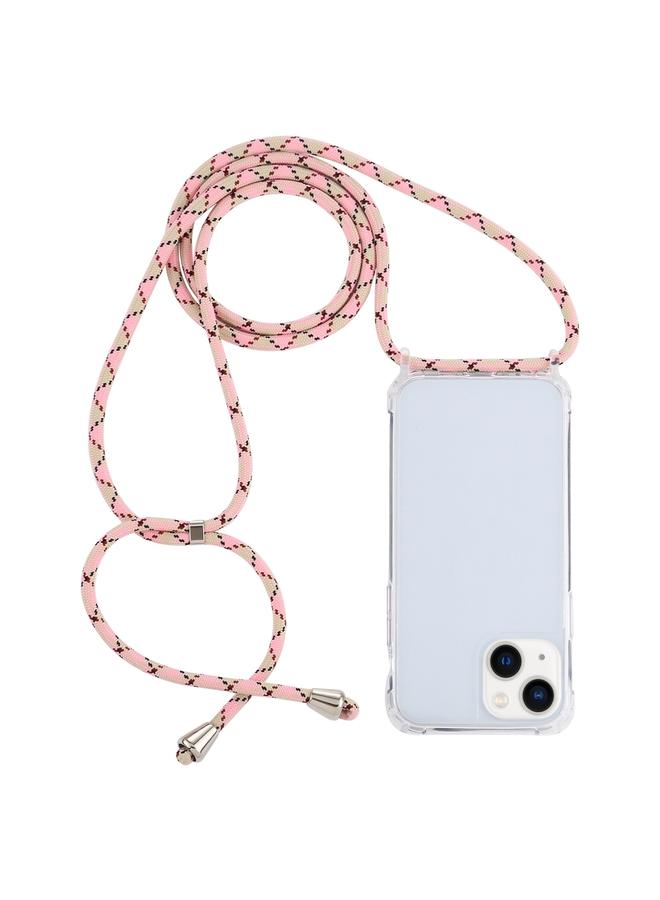 اس-توب جراب لهاتف iPhone 15 Plus مصنوع من الأكريليك الشفاف المقاوم للصدمات مع وسادة هوائية وحزام حول الرقبة - Image 1