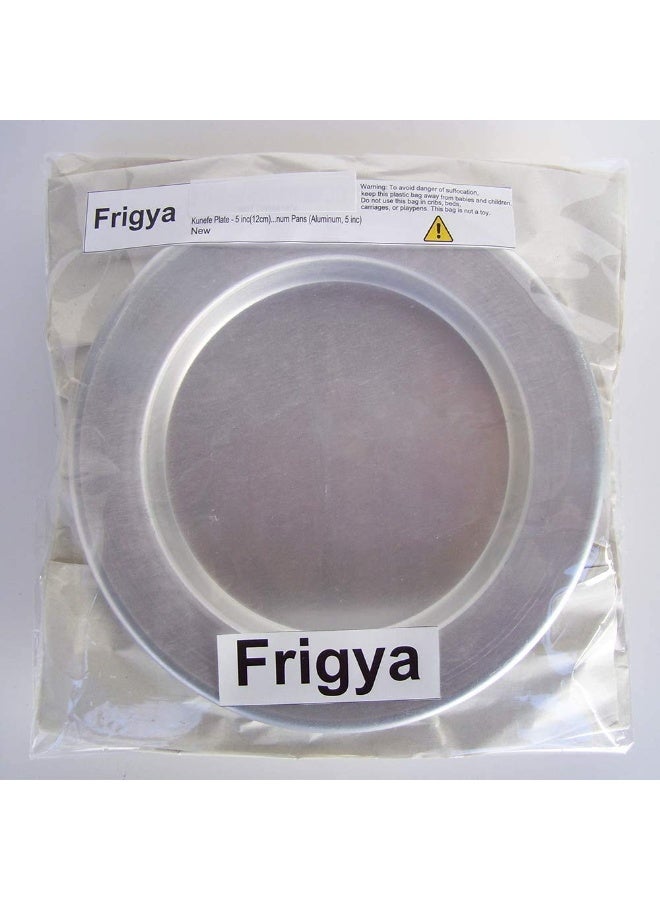 Frigya Kunefe Plate - Cooking and Serving Plates for Shredded Kadaifi, kunafa knafe knafeh Phyllo, Fillo Dough Pan - Set of 3 Silver Color Aluminum Pans (Compatible for frozen kunefe) - Image 5