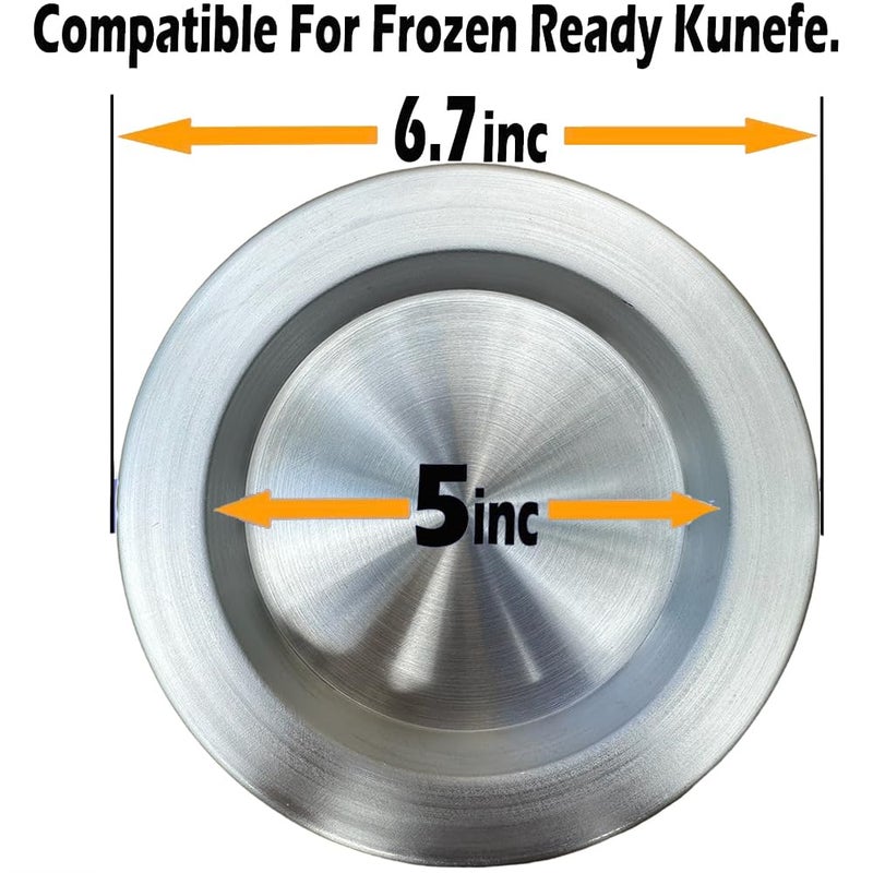 Frigya Kunefe Plate - Cooking and Serving Plates for Shredded Kadaifi, kunafa knafe knafeh Phyllo, Fillo Dough Pan - Set of 3 Silver Color Aluminum Pans (Compatible for frozen kunefe) - Image 2