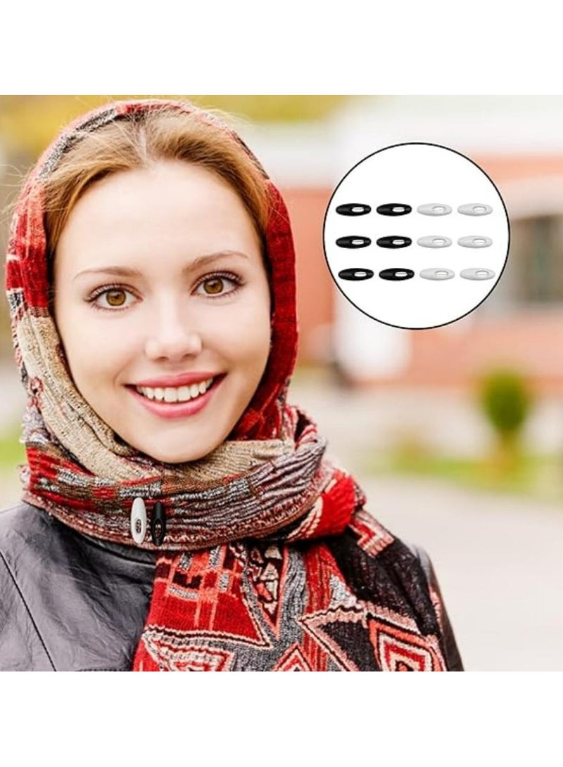 Oasisgalore 12pcs Hijab Pins,for Safely Locking Baby Clothes Scarf Sewing Shawl Decor(white,black)  - Image 5