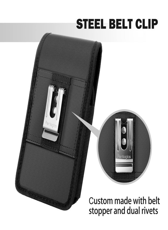 Perilogics EVA Foam Phone Holster. Twill Fabric Magnetic Closure, Custom Metal Belt Clip. for iPhone 16 Plus, 16 Pro Max, iPhone 15 Plus,15 Pro Max, iPhone 14 Pro Max, 14 Pro Max with Rugged Phone Case - Image 5