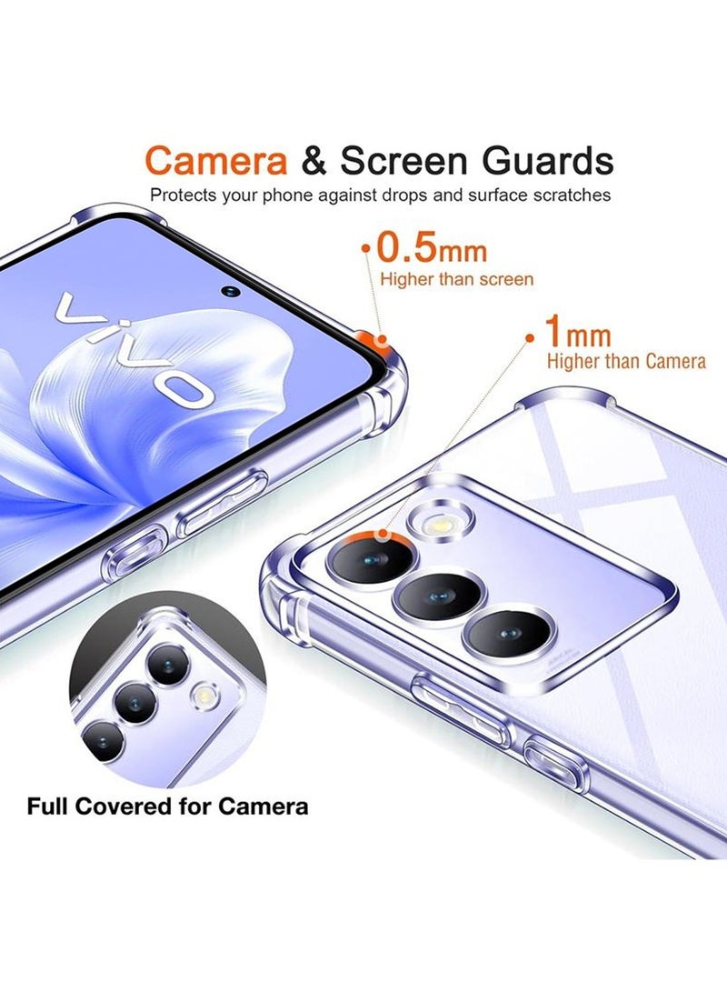 Techie Vivo V30 Lite 5G TPU Bumper Corner Case with Camera Lens Protection Transparent Protective Back Cover - Image 2