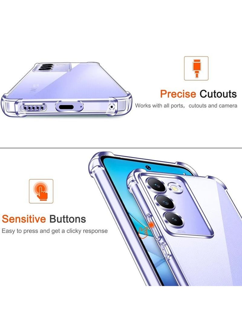 Techie Vivo V30 Lite 5G TPU Bumper Corner Case with Camera Lens Protection Transparent Protective Back Cover - Image 3