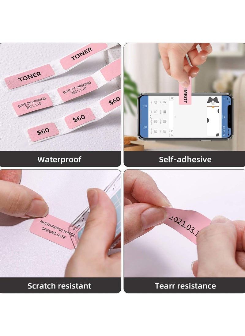 NIIMBOT - NIIMBOT Thermal Label Tape 0.47" x 1.57"  (12*40mm) | 160 Self-Adhesive Labels for D11/D110/D101 - Pink - Image 1