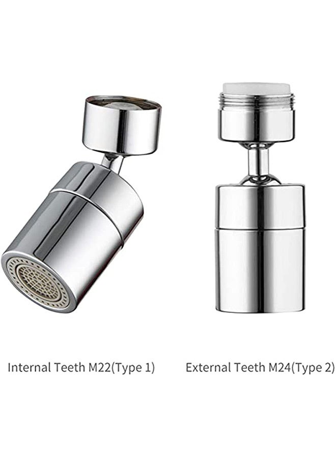 Peachjoy Faucet Aerator 360 Degrees Swivel Faucet Splash Proof Spray Aerator Kitchen Tap Water Saving Nozzle Sprayer Big Angle Bathroom Basin Dual-function Lengthen Extender - Image 2