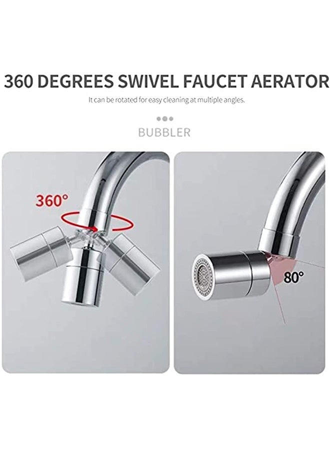 Peachjoy Faucet Aerator 360 Degrees Swivel Faucet Splash Proof Spray Aerator Kitchen Tap Water Saving Nozzle Sprayer Big Angle Bathroom Basin Dual-function Lengthen Extender - Image 3