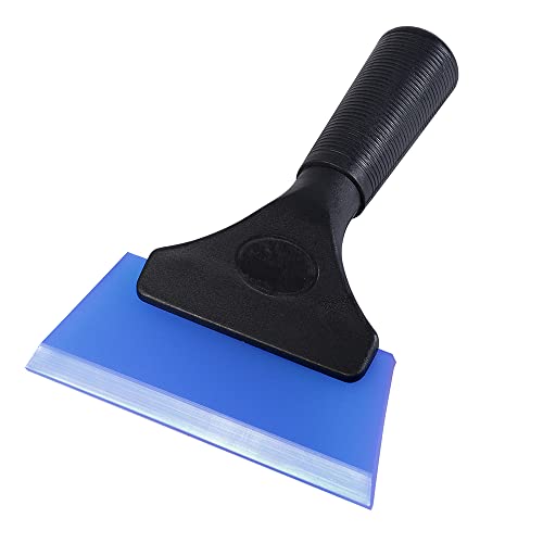 FOSHIO Small Squeegee with 5 Inch Dark Blue Rubber Blade Mini Wiper Window Tinting Tools for Mirror Glass Window Cleaner with NonSlip Handle - Image 2