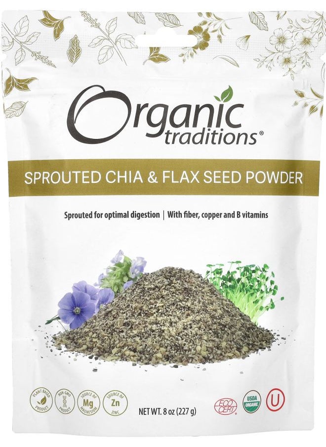 Organic Traditions - Sprouted Chia & Flax Seed Powder 8 oz (227 g) - Image 1