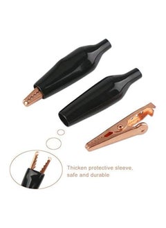 SYOSI Alligator Clips, 16PCS Insulated Electrical Test Kit, 1.77"/45mm 10A Pure Copper Alligator Clip Crocodile Clamps Jumper Helper, Protective Insulation Cover, Copper Alligator Soft Insulated Cover  - Image 2