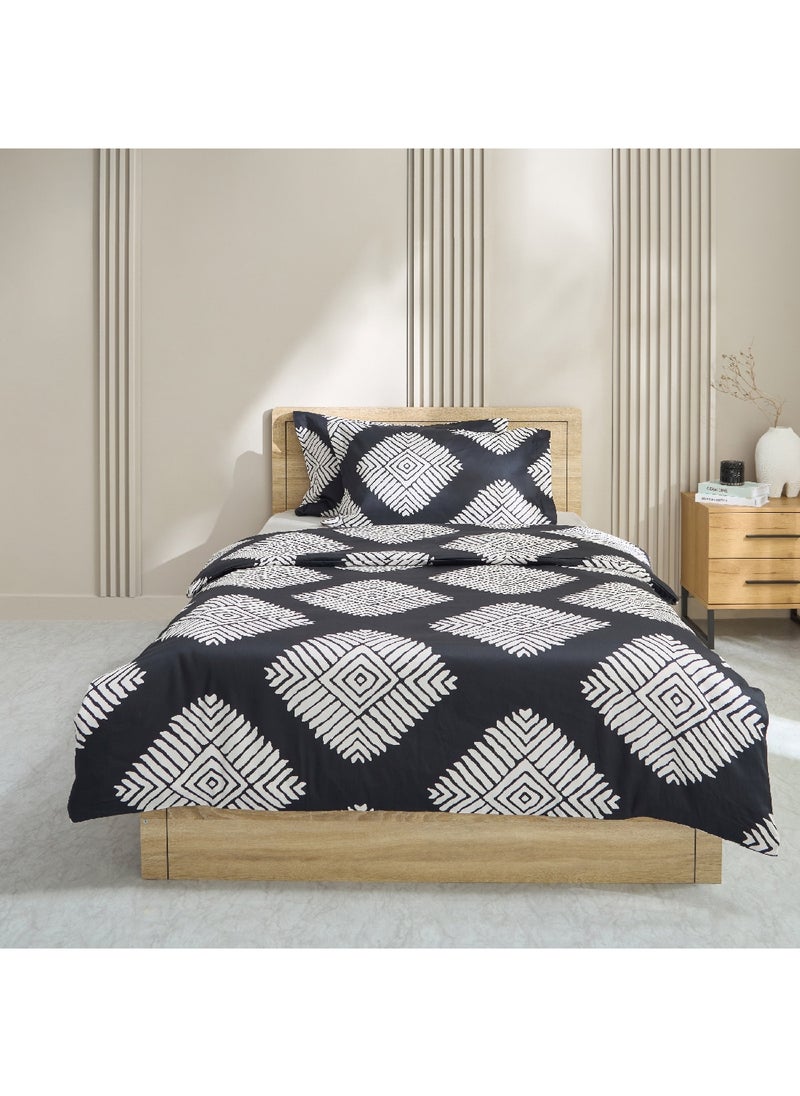 Home Box Houston Arno 3-Piece Printed Cotton Twin Duvet Quilt Cover Set 220 x 150 cm  - Image 1