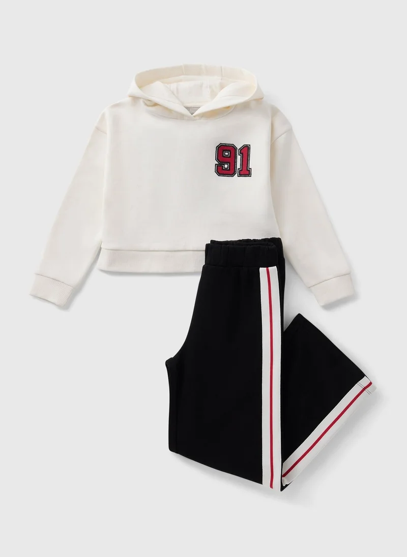 Matalan Girls Black Sporty Hoodie & Jogging Bottom Set