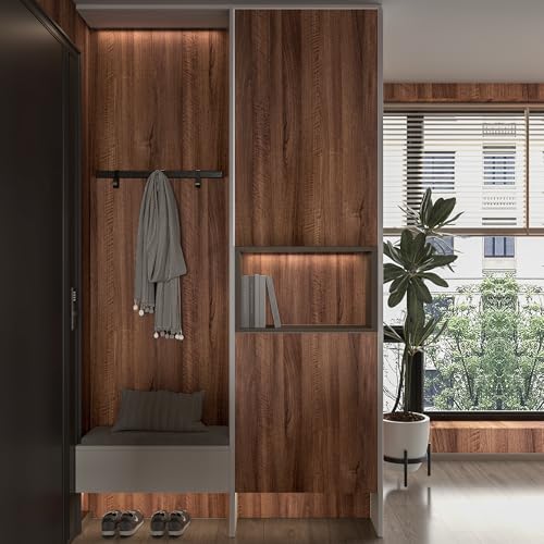 HOLOMEY Large Walnut Wood Contact Paper Peel and Stick Wood Grain Wallpaper Removable Self-Adhesive Wooden Look Vinyl Decor Wallpaper Thick Bubble-Free Design for Furniture DIY Wall Covers 31x354 inch - Image 4