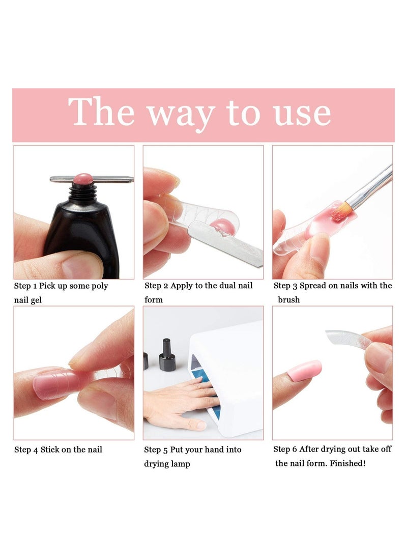 Excefore - Dual-Ended Nail Brush 2 In 1 Design Nail Brush and Spatula 2pcs Stainless Steel Gel Nail Brush Tool Nail Polish Cuticle Remover Gel for Nails Extension Nail Art Design Painting Salon DIY - Image 1