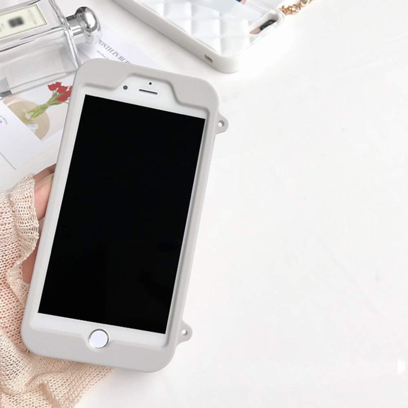 UnnFiko Wallet Case Compatible with iPhone 11, Cute Light Luxury Bag Design, Purse Flip Card Pouch Cover Soft Silicone Case with Handstrap Long Shoulder Strap (Gray, New iPhone 11) - Image 4