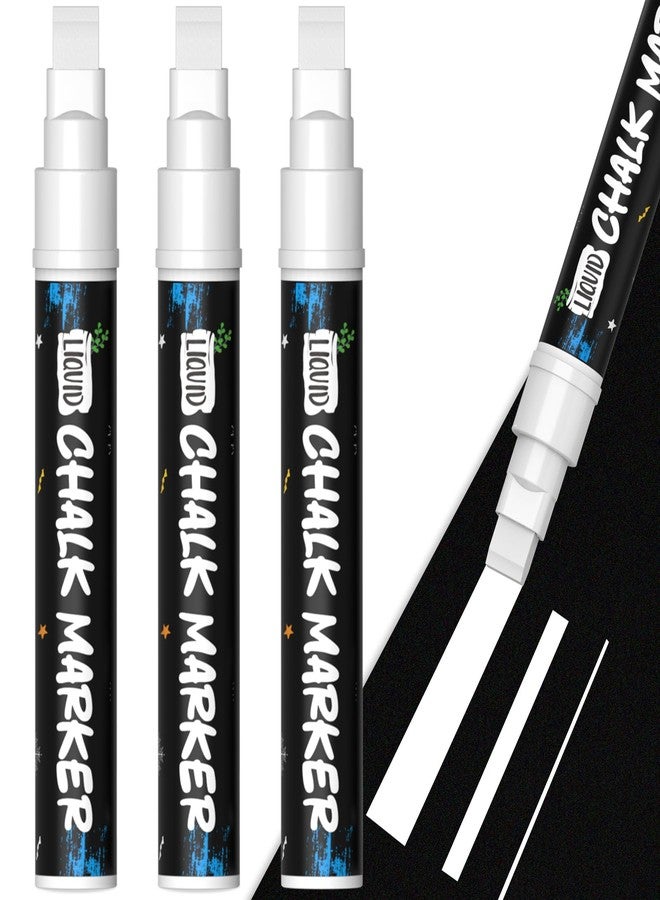 KERIFI Window Markers for Glass, White Washable & Wet Erase Liquid Chalk Markers, 10mm Jumbo Car Window Art Pens for Blackboard, Chalkboard Signs, Graduation Celebration, Poster, School, 3 Pack - Image 1