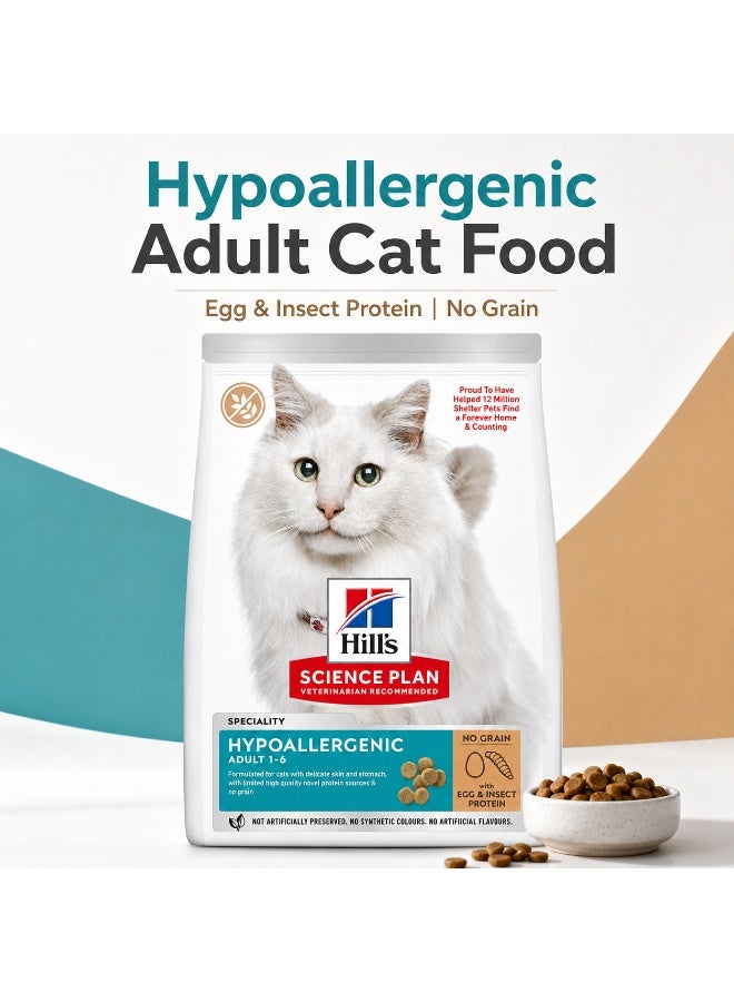 Hills Hill’s Science Plan Hypoallergenic Dry Cat Food 1.5kg Adult 1–6 Years Egg & Insect Protein Grain-Free Sensitive Skin & Stomach - Image 5