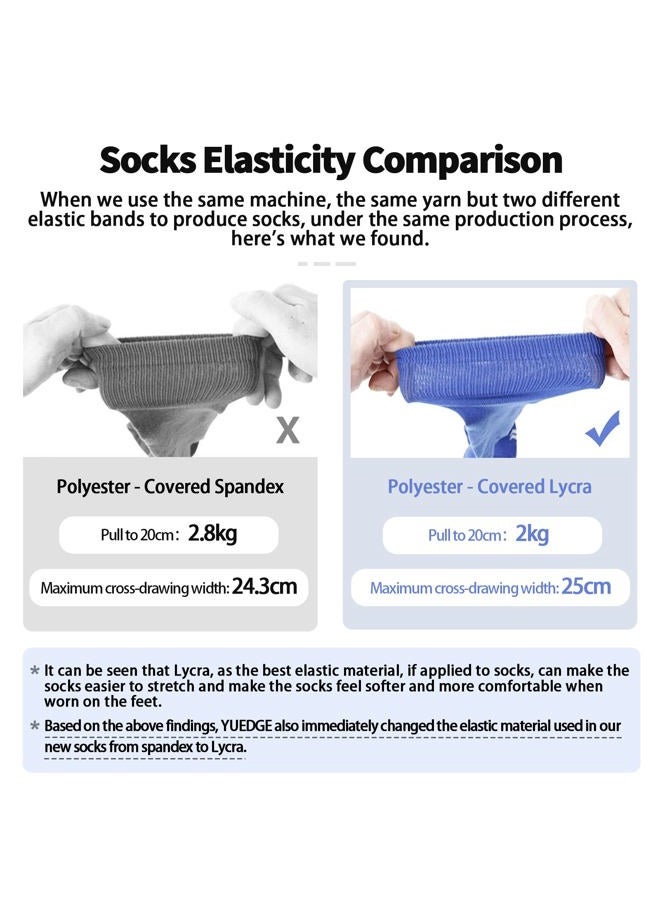 YUEDGE 3 Pairs Compression Socks for Men Knee High Running Cycling Softball Baseball Athletic Support Socks Size 10-13, Black - Image 5