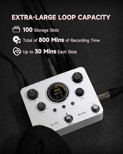 MOOER GL200 Looper Pedal Drum Machine Drum Looper Guitar Pedal with 800 Mins Loop Dual TRS MIDI IO Custom Drum Kits MIDI Groove Import Bluetooth Audio Integration Supports Microphone Headphone - Image 3