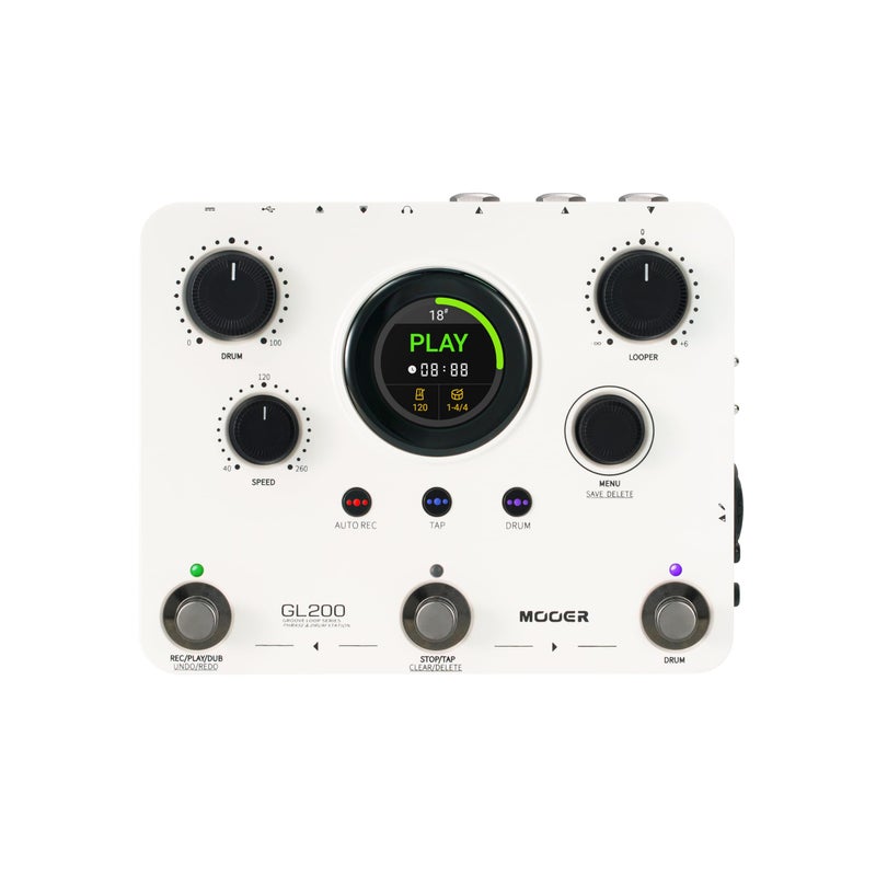 MOOER GL200 Looper Pedal Drum Machine Drum Looper Guitar Pedal with 800 Mins Loop Dual TRS MIDI IO Custom Drum Kits MIDI Groove Import Bluetooth Audio Integration Supports Microphone Headphone - Image 2
