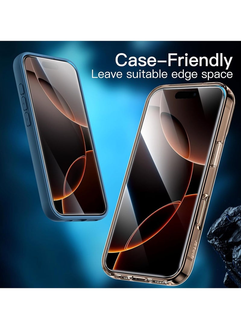 أكاليكس واقي شاشة بتغطية كاملة لهاتف iPhone 16 Pro Max مقاس 6.9 بوصة، زجاج مقوى 9H، متوافق مع الجراب، شفاف عالي الدقة، مضاد للخدش، مقاوم للزيت، مضاد لبصمات الأصابع، (شفاف للغاية) - Image 5