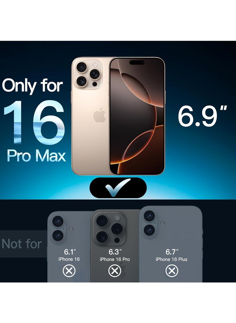 Denx Full Coverage Screen Protector for iPhone 16 Pro Max 6.9 inch, Tempered Glass 9H with, Installation Tool, Case Friendly, HD Clear, Anti- Scratch, Oil Proof, Anti- Fingerprint, (Crystal Clear)  - Image 2