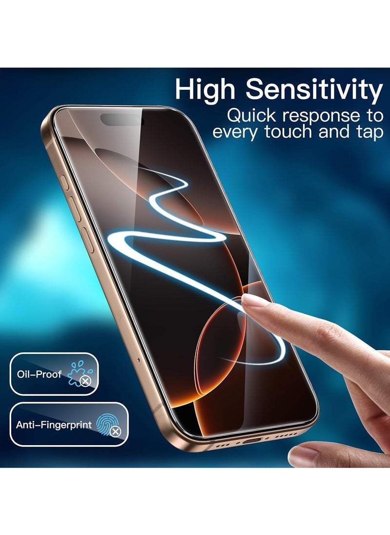Denx Full Coverage Screen Protector for iPhone 16 Pro Max 6.9 inch, Tempered Glass 9H with, Installation Tool, Case Friendly, HD Clear, Anti- Scratch, Oil Proof, Anti- Fingerprint, (Crystal Clear)  - Image 5