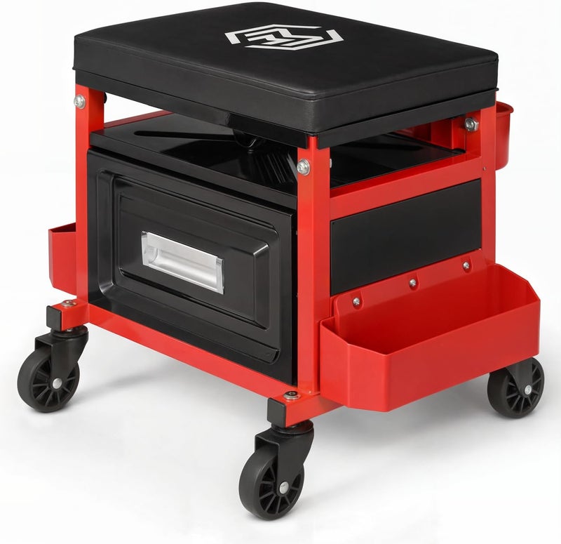 M-AUTO Mechanic Stool with Tool Storage - Image 1