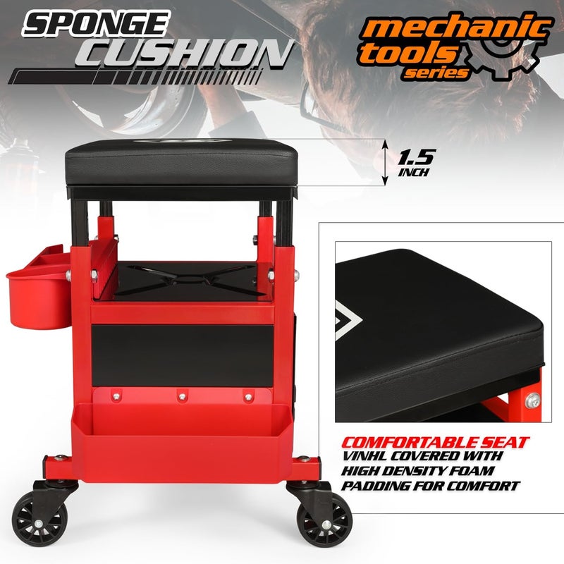 M-AUTO Mechanic Stool with Tool Storage - Image 5