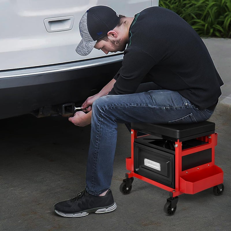 M-AUTO Mechanic Stool with Tool Storage - Image 3