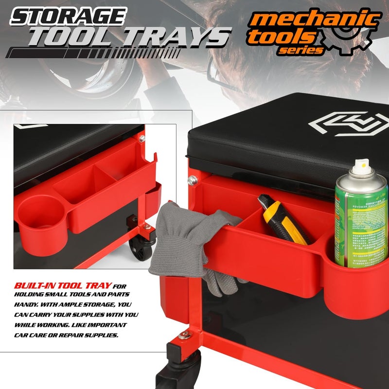 M-AUTO Mechanic Stool with Tool Storage - Image 4