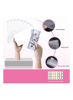 KASTWAVE Budget Binder with Cash Envelopes, A6 Stitching PU Leather Budget Binder with Zipper Envelopes and Budget Sheets, 12pcs Cash Budget Binder for Saving Money, Budget Envelopes Organizer for Cash System  - Image 4