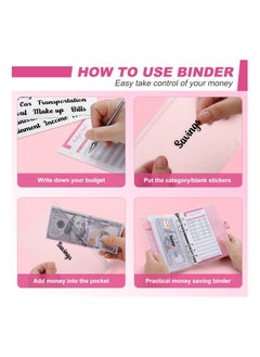 KASTWAVE Budget Binder with Cash Envelopes, A6 Stitching PU Leather Budget Binder with Zipper Envelopes and Budget Sheets, 12pcs Cash Budget Binder for Saving Money, Budget Envelopes Organizer for Cash System  - Image 5