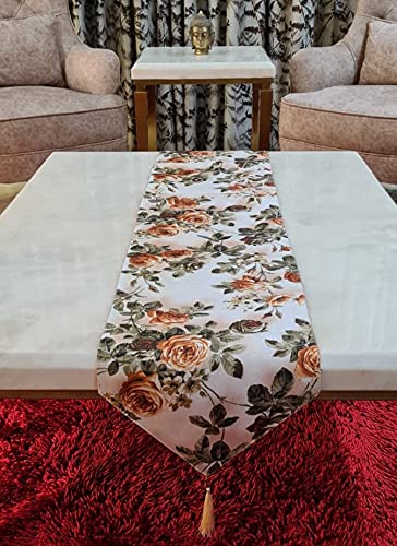 Groki Cotton Floral Table Runner Combo Set of 2 16x72 16x33 Inches Elegant Dining Center Table Dcor for Weddings Parties Events Yellow - Image 5