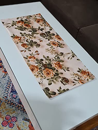 Groki Cotton Floral Table Runner Combo Set of 2 16x72 16x33 Inches Elegant Dining Center Table Dcor for Weddings Parties Events Yellow - Image 2