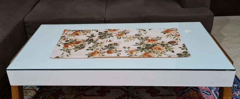Groki Cotton Floral Table Runner Combo Set of 2 16x72 16x33 Inches Elegant Dining Center Table Dcor for Weddings Parties Events Yellow - Image 4