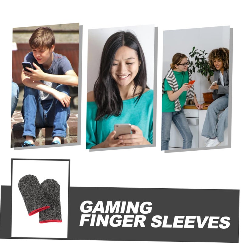 10 Pcs Black Gaming Finger Sleeves Touch Screen Anti Slip Covers for Mobile Gaming - Image 4