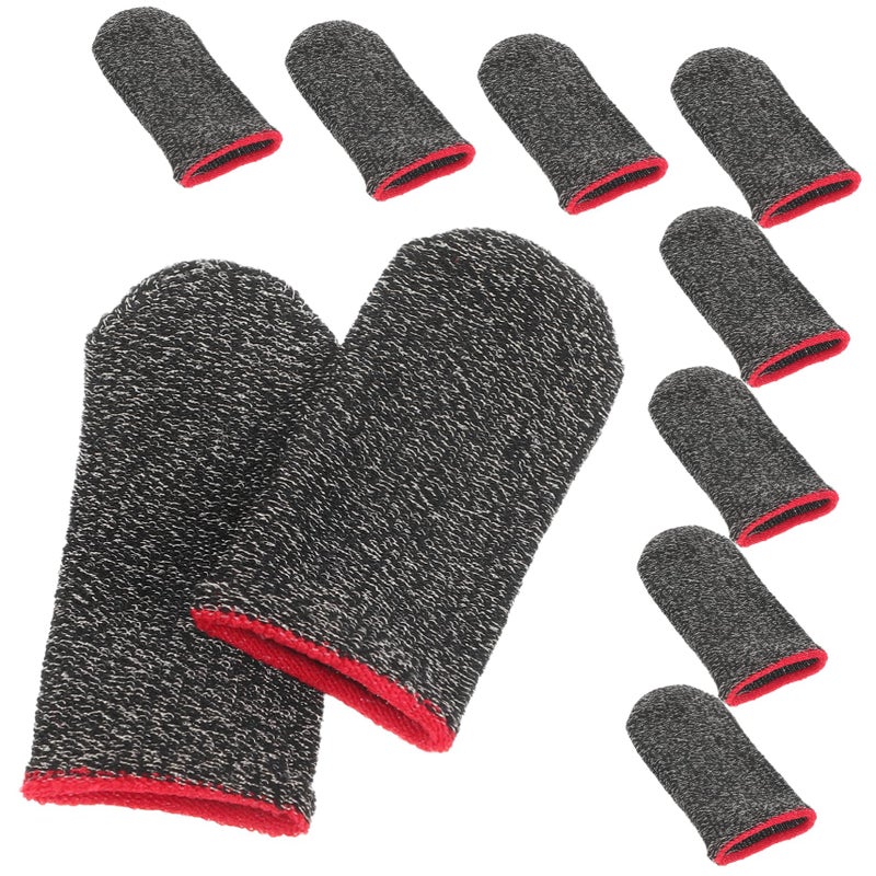 10 Pcs Black Gaming Finger Sleeves Touch Screen Anti Slip Covers for Mobile Gaming - Image 2