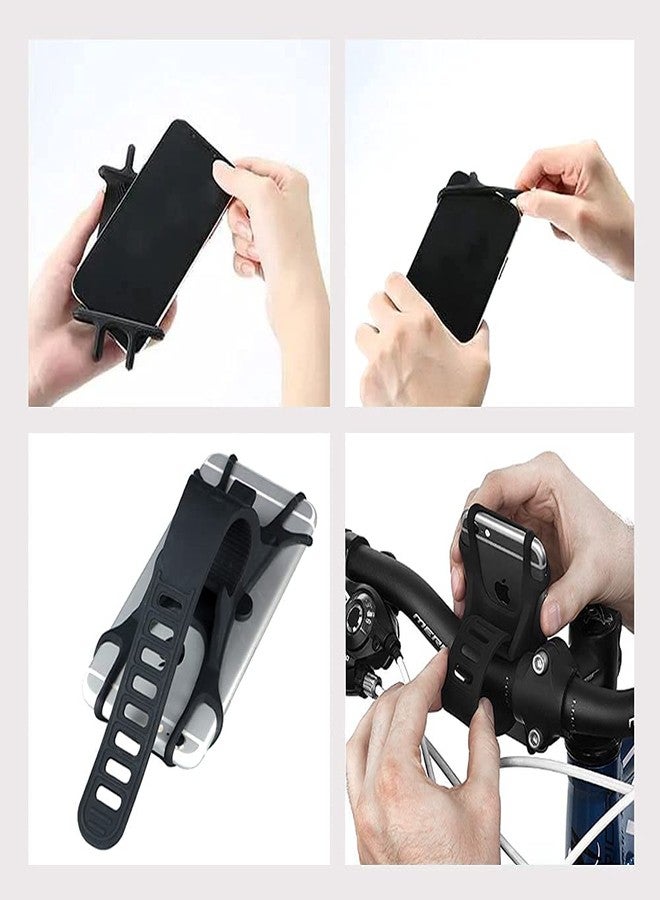 Fglmctsh Bike Motorcycle Phone Mount GPS/Map/Music Made of Durable Non-Slip Silicone. Detachable Bike Phone Holder for Handlebars,Compatible with 99% iPhone 12 -8, Samsung S20, 4.5"-6.7" Phones - Image 3