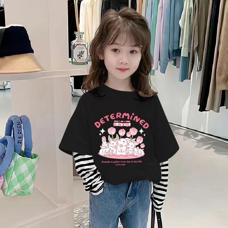 G2317# Girls Long Sleeve T-Shirt New Cotton Girls Bottoming Shirt Children'S Clothing Girls Coat Children'S T-Shirt - Image 2