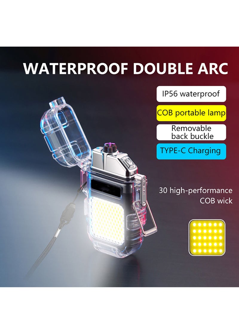 Double Arc Ignition Lighter with Flame without Gas Rechargeable by Type C Multicolour Randomly Assorted - Image 3